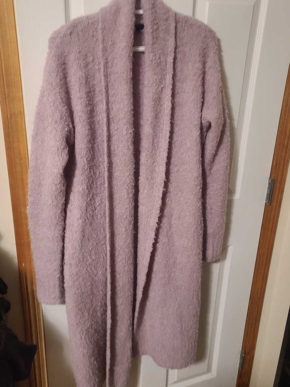 RW&CO. Lavender Plush Open-Front Women's Cardigan